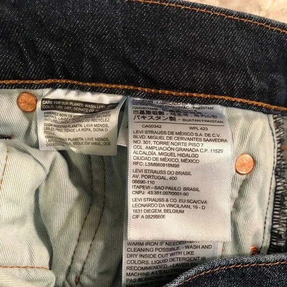 Levi’s 512 Big E Mens 29x30 Slim Tapered Fit Blue Jeans Red Tab Distressed - Picture 7 of 9